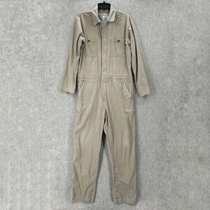 LAPCO FR Flame Resistant Tan Cotton Work Jumpsuit Cat 2 Mens Size Med-Reg